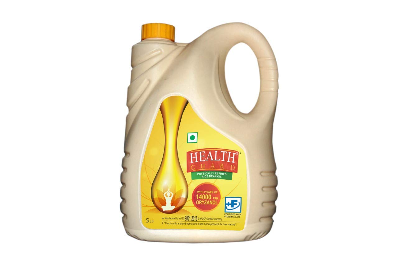 RCM Rice Bran Health Guard Physically Refined Oil, 5 litres with 14000 PPM Oryzanol